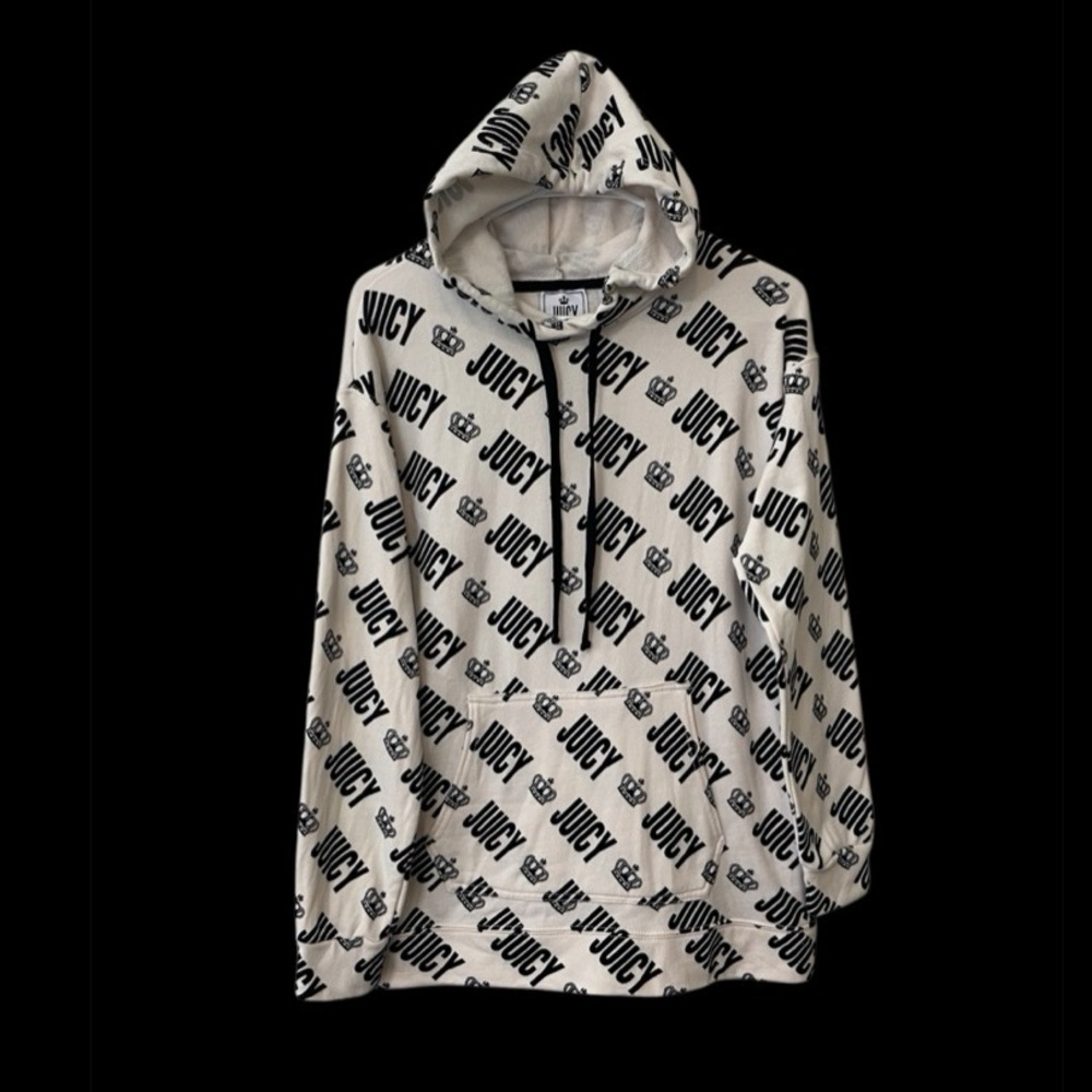 Juicy Couture Logo Crown Hooded Sweatshirt Womens Sm Cotton